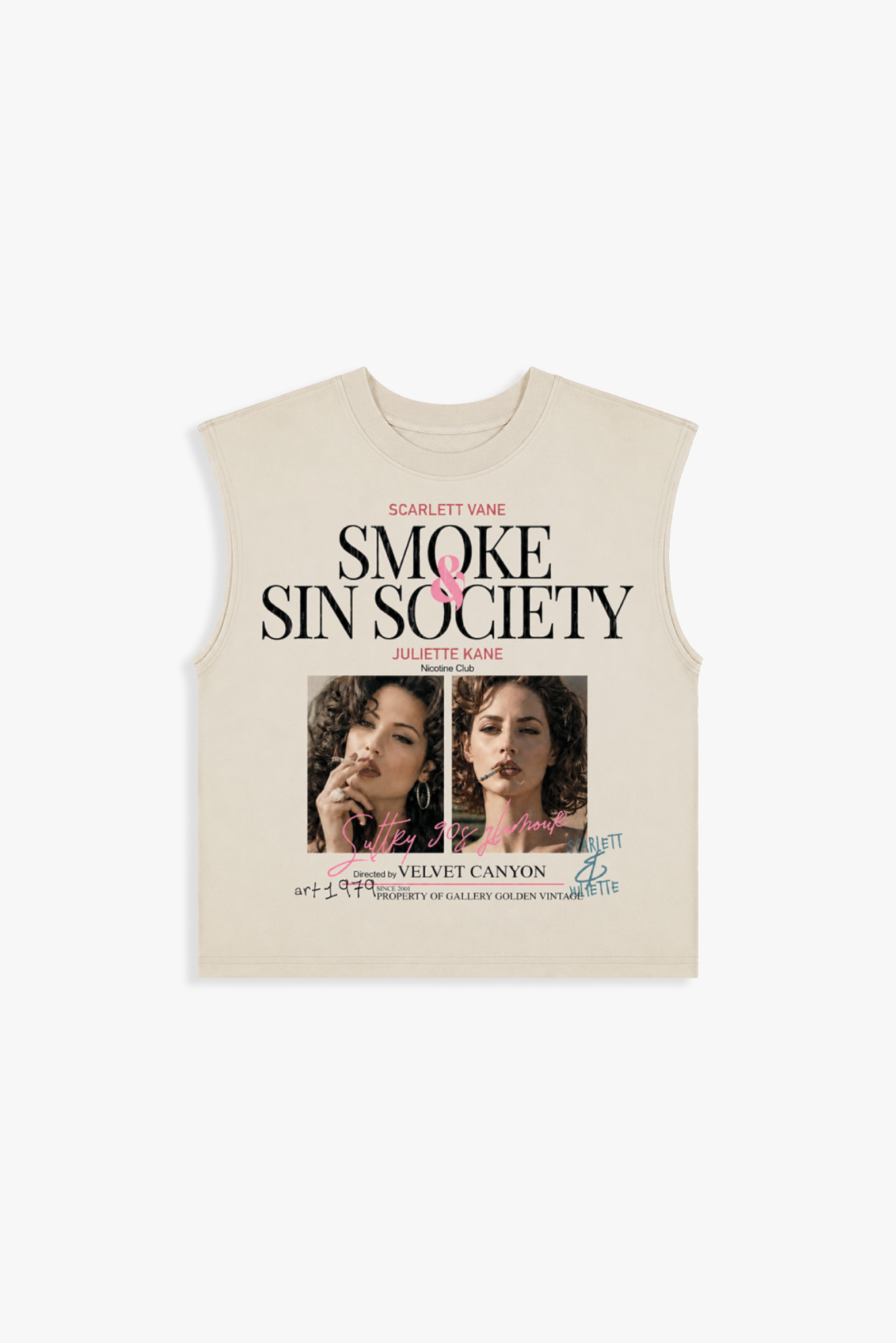 SMOKE AND SIN SLEEVELESS TEE