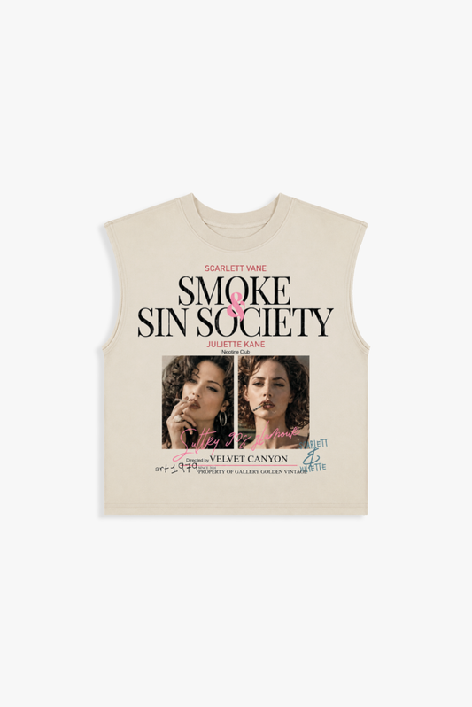 SMOKE AND SIN SLEEVELESS TEE