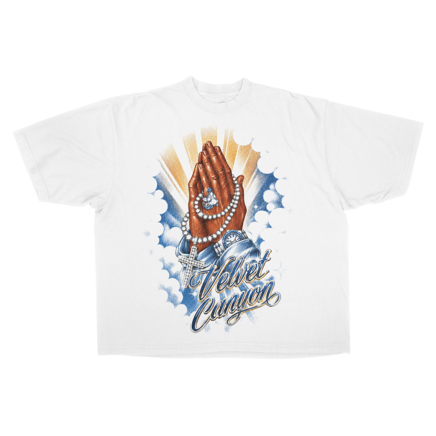 PRAYER HANDS WHITE TEE